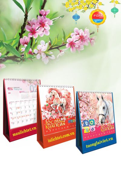 In Lịch bàn đứng Lộc Khai Xuân