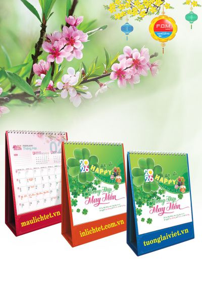 In Lịch bàn đứng Thông Điệp Mai Mắn