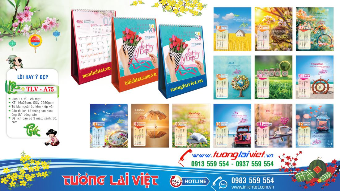 Mẫu Lịch bàn đứng Lời Hay Ý Đẹp