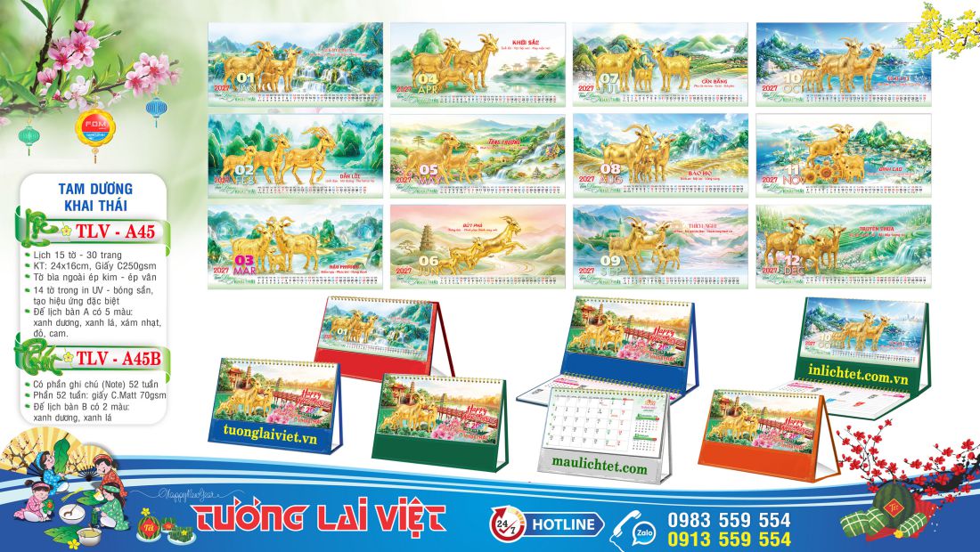 Lịch để bàn Con Giáp Năm Nay