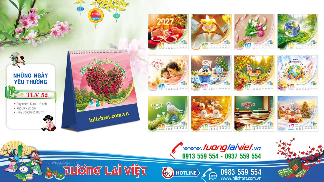 Mẫu Lịch để bàn Lời Hay Ý Đẹp