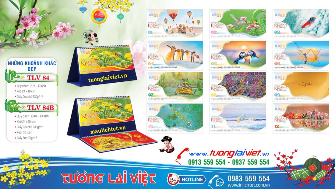 Mẫu Lịch để bàn Những Khoảng Khắc Đẹp