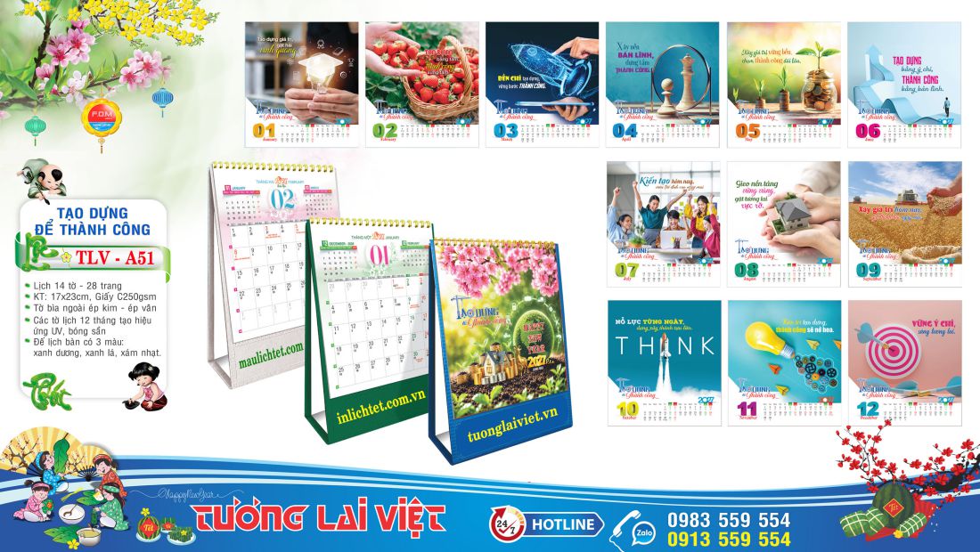 Mẫu Lịch để bàn Thành Công Cuộc Sống